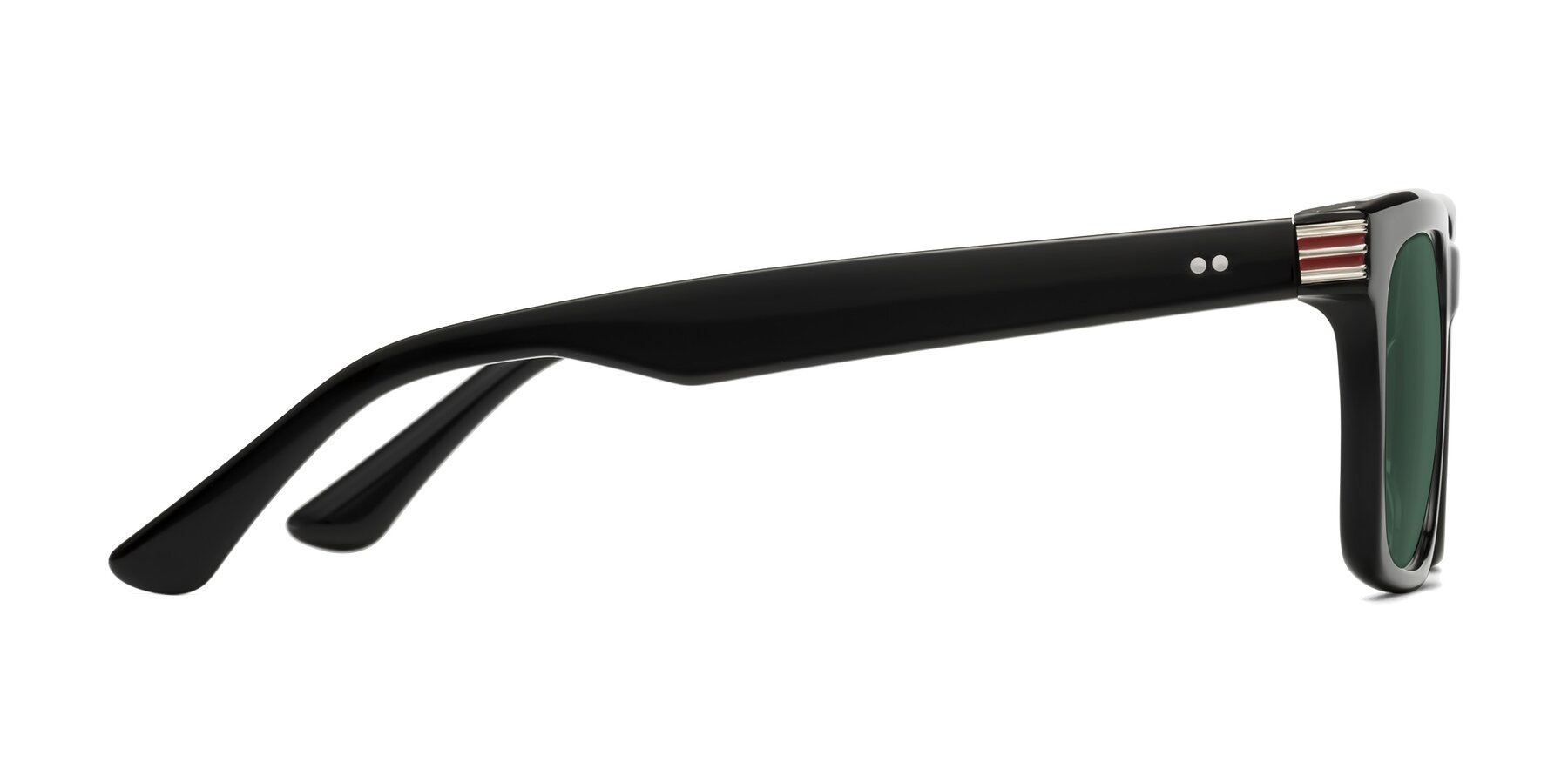 Side of Evergreen in Black with Green Polarized Lenses