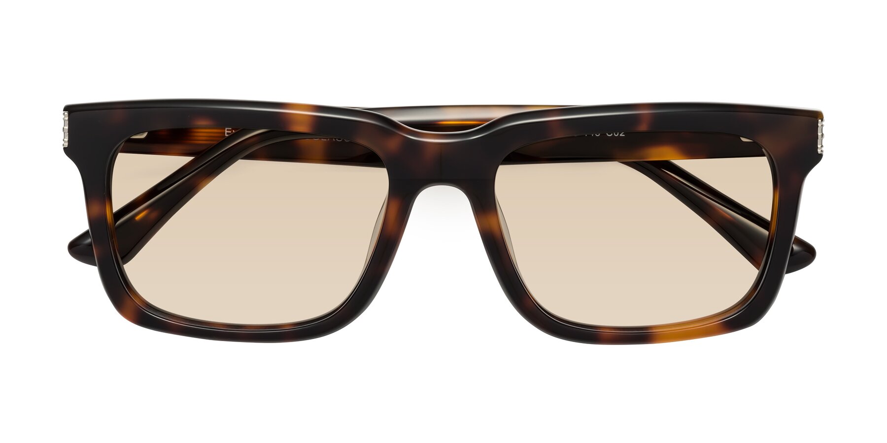 Folded Front of Evergreen in Tortoise with Light Brown Tinted Lenses