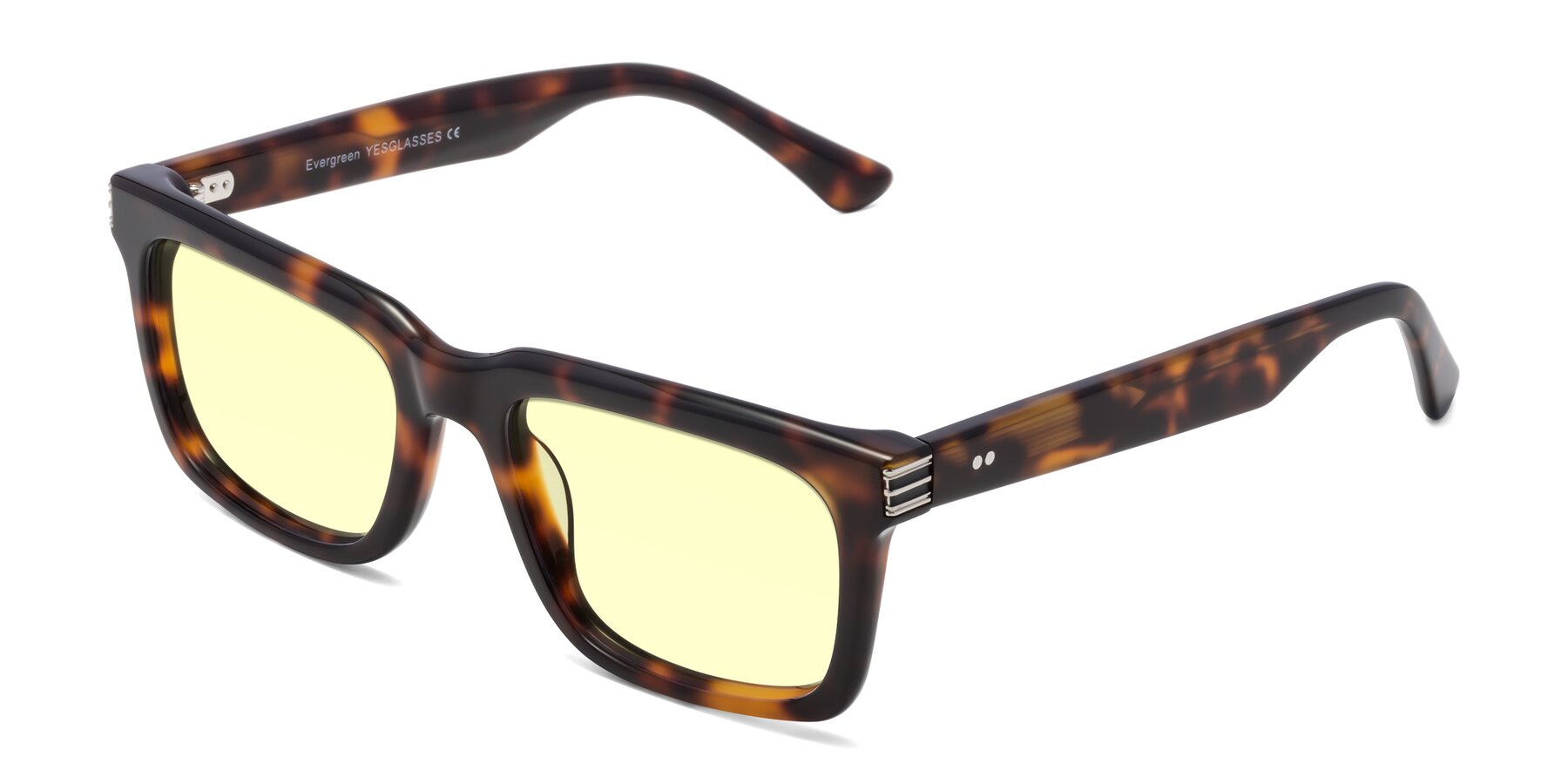 Angle of Evergreen in Tortoise with Light Yellow Tinted Lenses