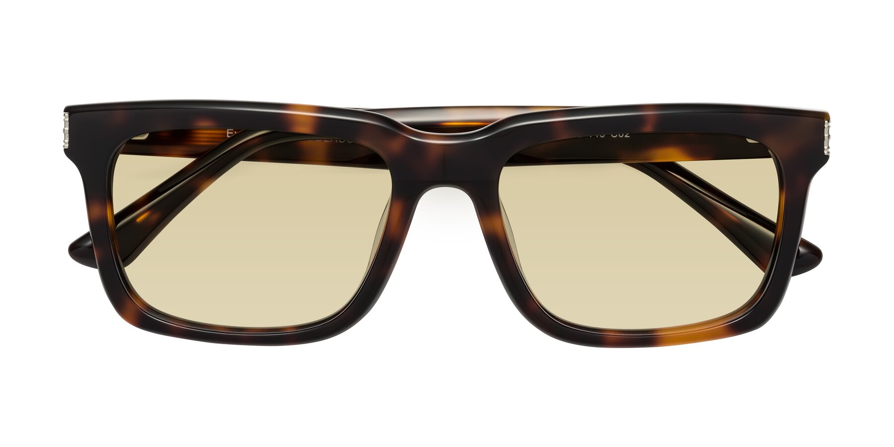 Folded Front of Evergreen in Tortoise with Light Champagne Tinted Lenses