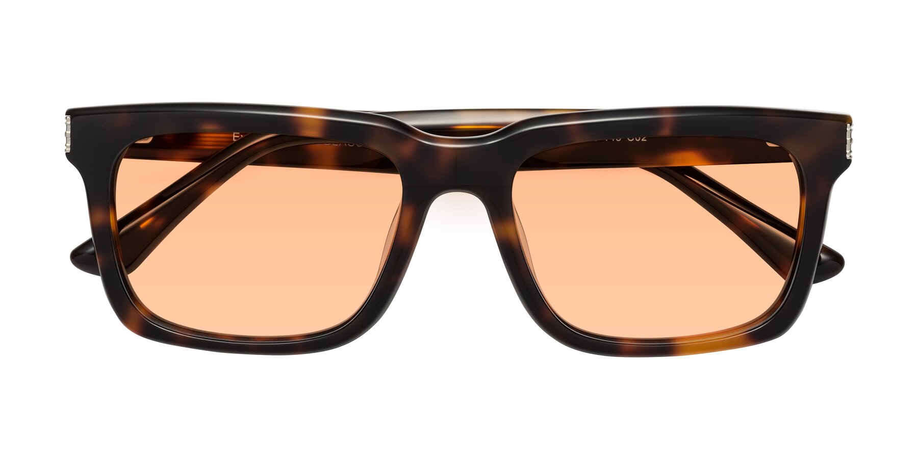 Folded Front of Evergreen in Tortoise with Light Orange Tinted Lenses