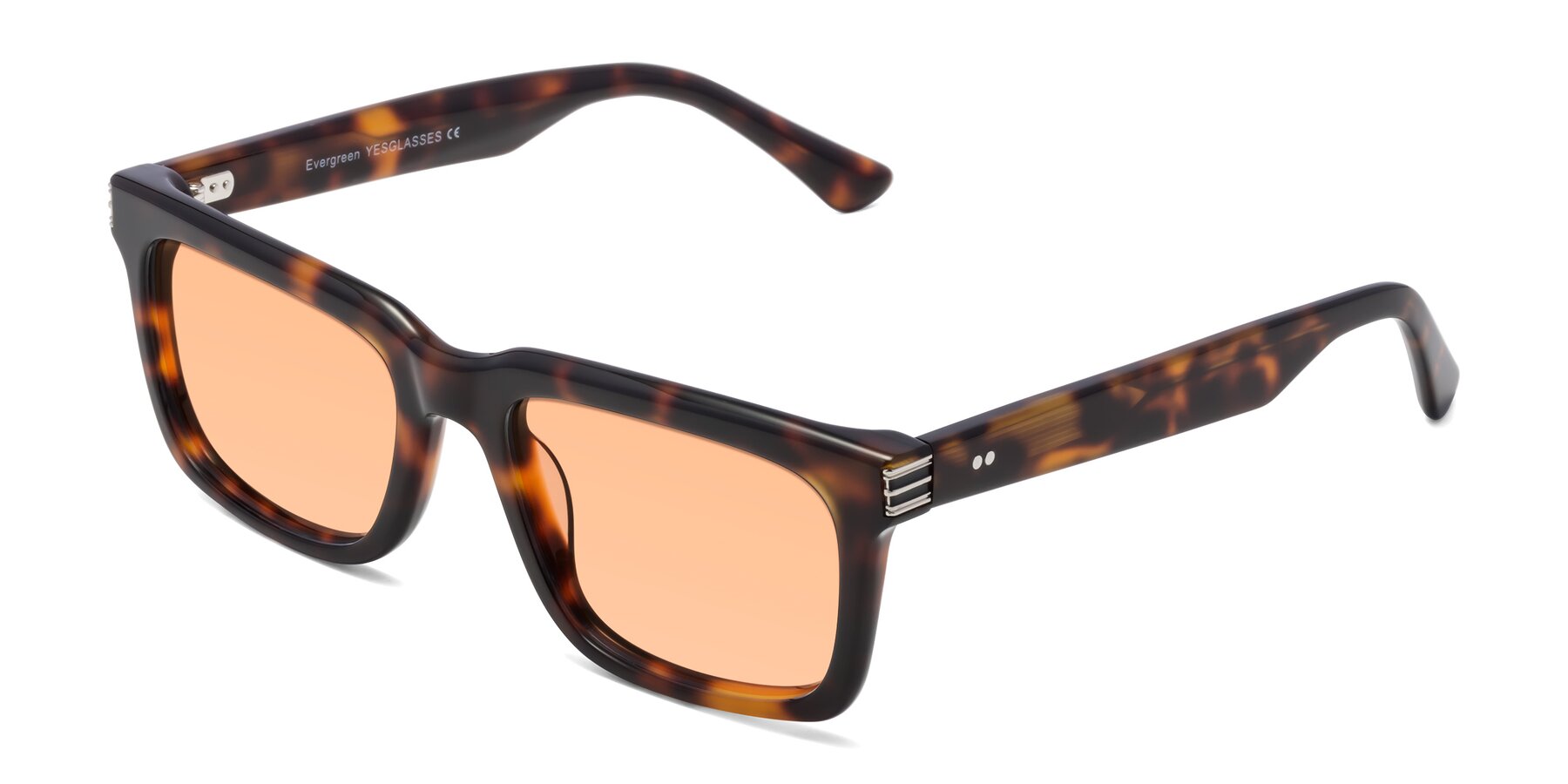 Angle of Evergreen in Tortoise with Light Orange Tinted Lenses