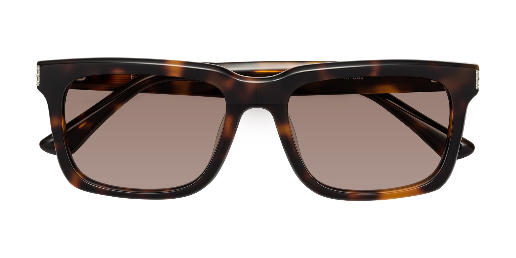 Folded Front of Evergreen in Tortoise with Medium Brown Tinted Lenses