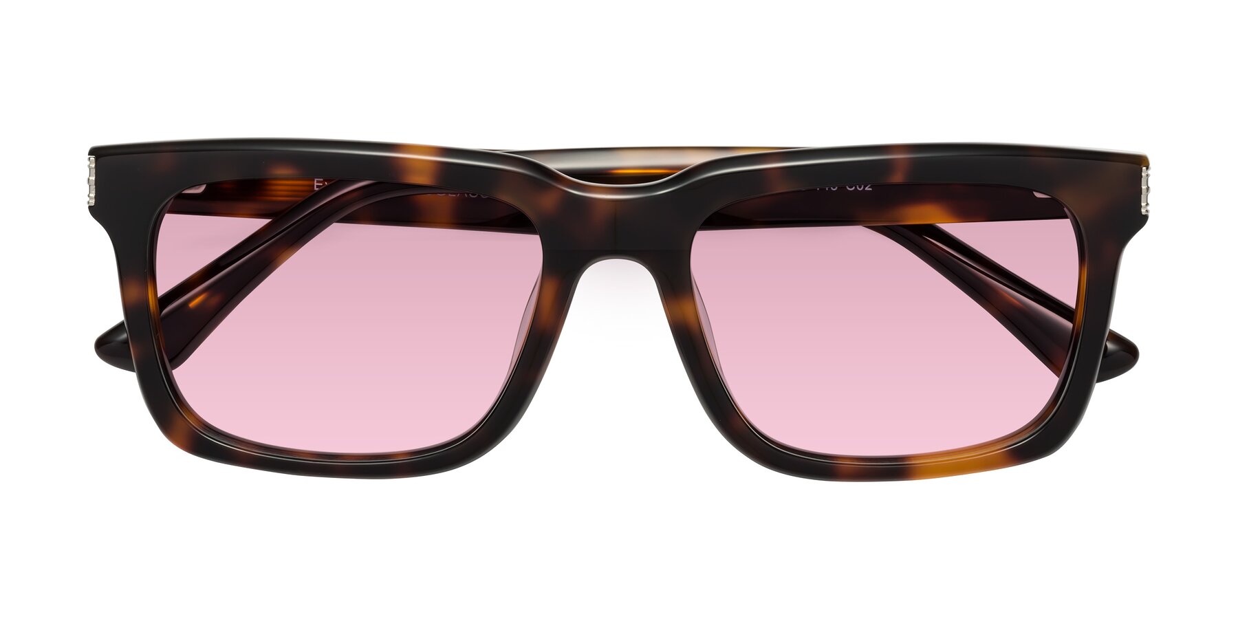 Folded Front of Evergreen in Tortoise with Light Wine Tinted Lenses