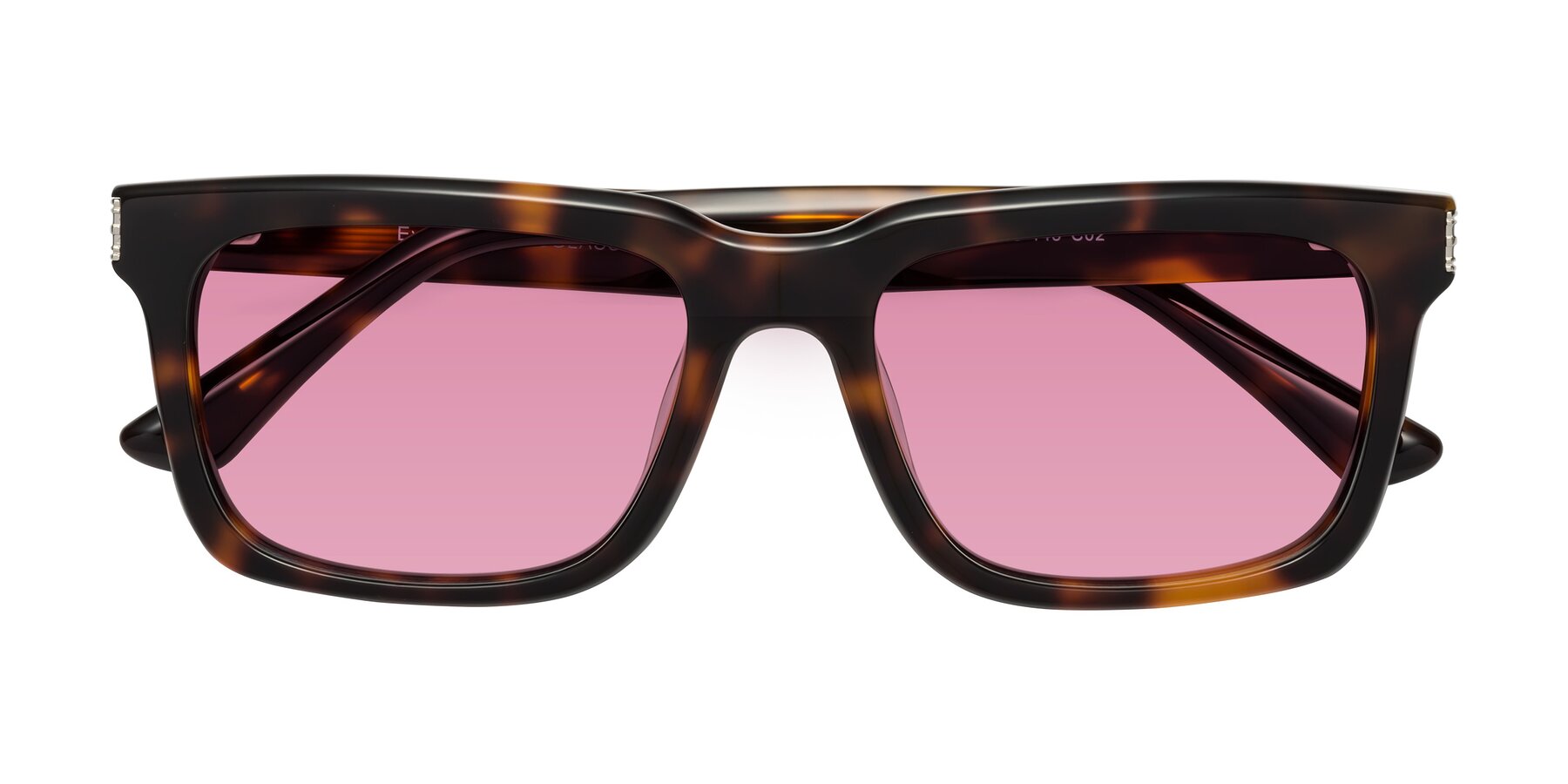 Folded Front of Evergreen in Tortoise with Medium Wine Tinted Lenses