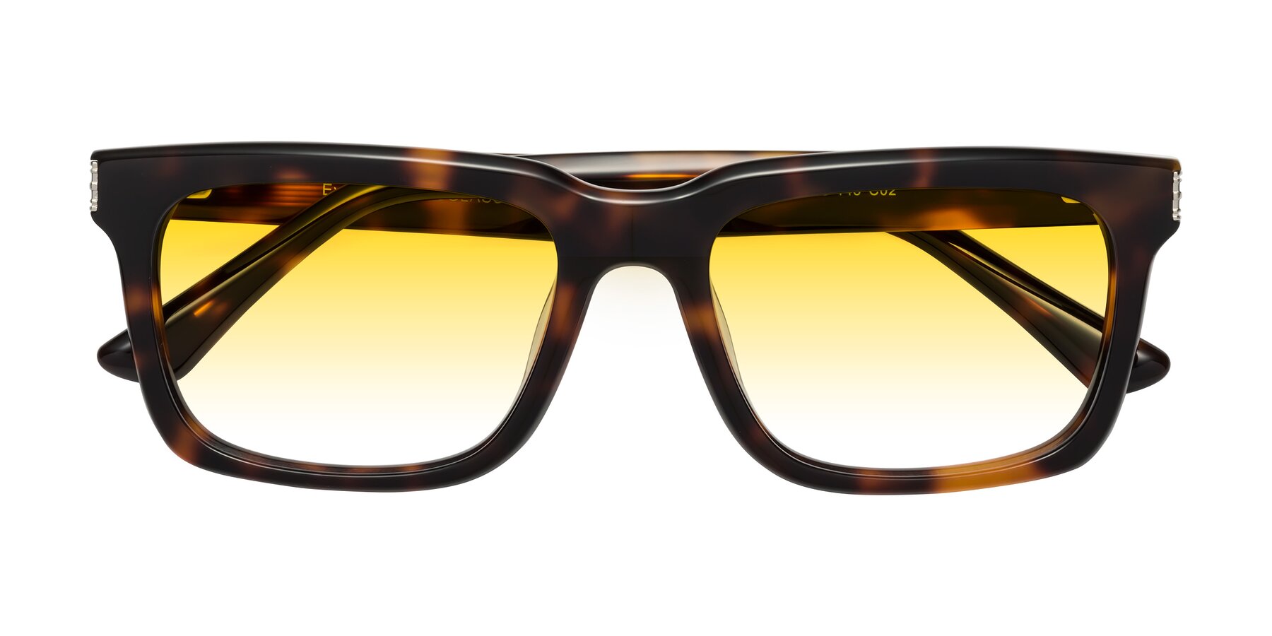 Folded Front of Evergreen in Tortoise with Yellow Gradient Lenses