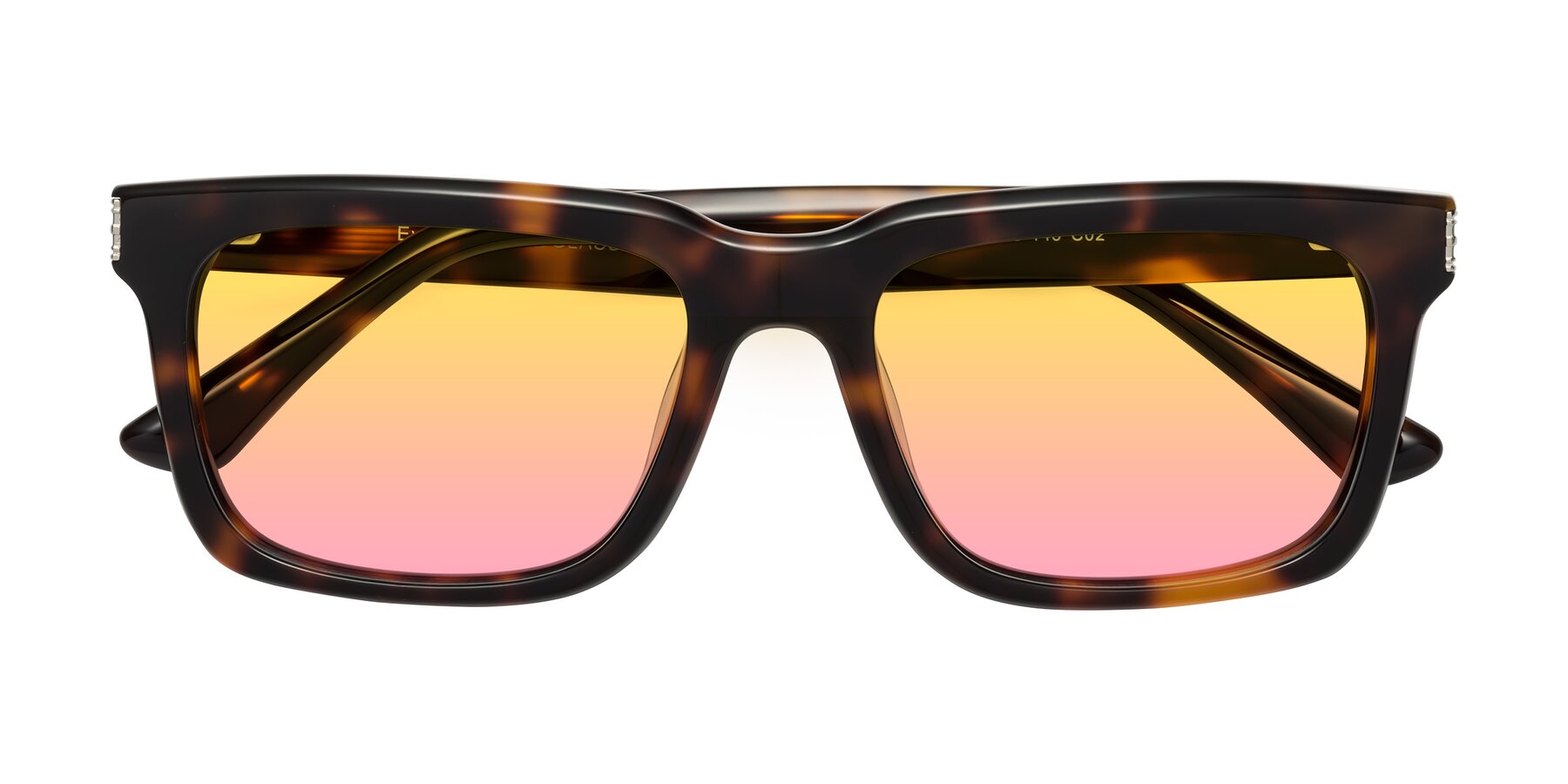 Folded Front of Evergreen in Tortoise with Yellow / Pink Gradient Lenses