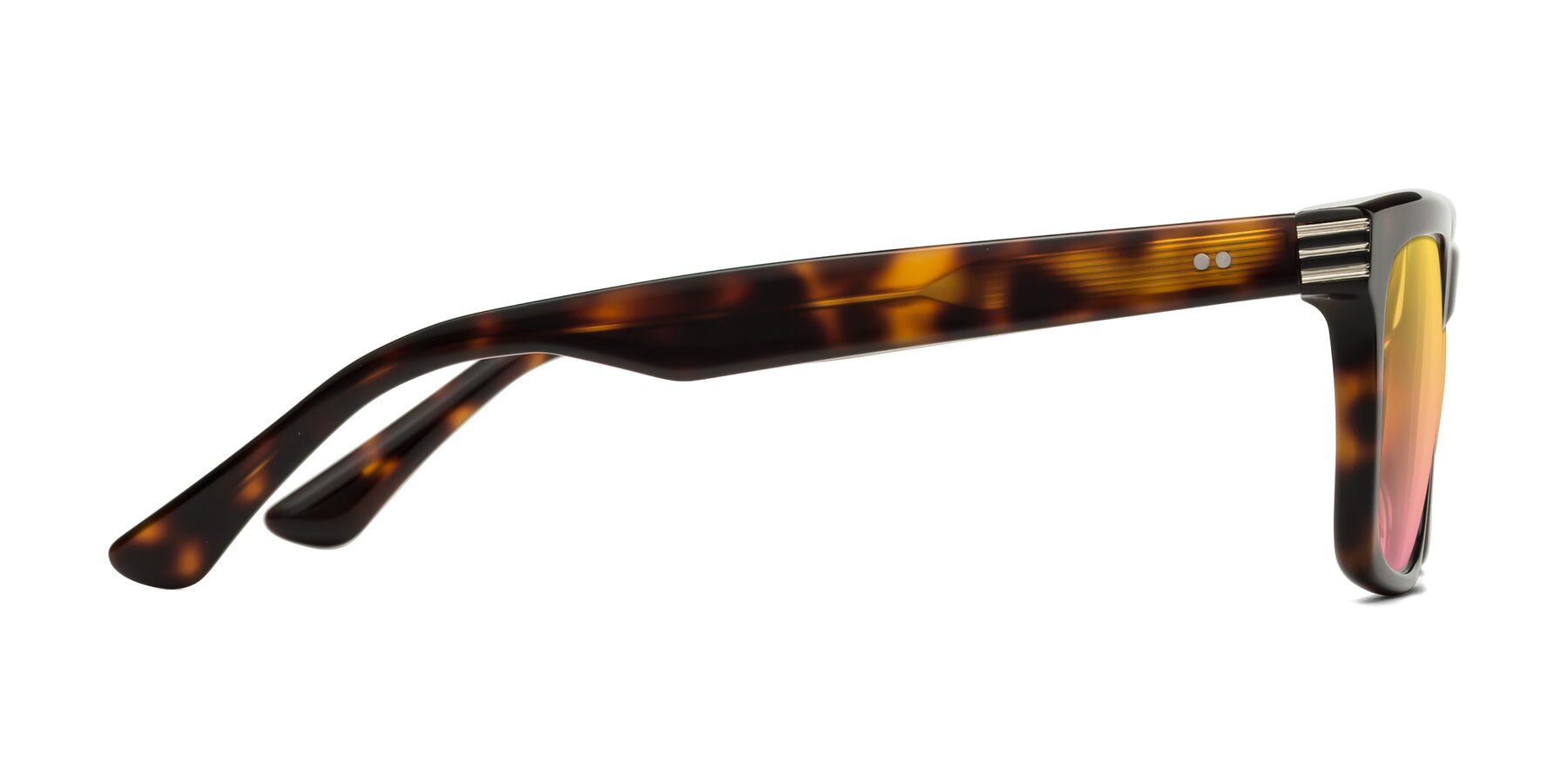 Side of Evergreen in Tortoise with Yellow / Pink Gradient Lenses