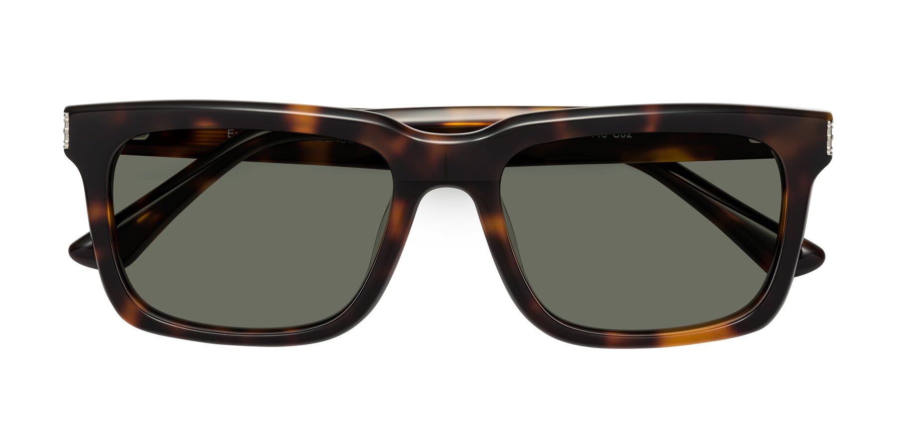 Folded Front of Evergreen in Tortoise with Gray Polarized Lenses