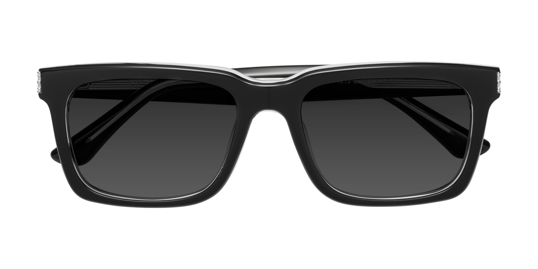 Folded Front of Evergreen in Black-Clear with Gray Tinted Lenses