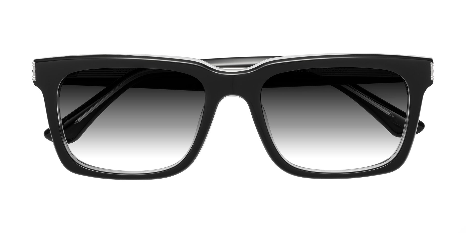 Folded Front of Evergreen in Black-Clear with Gray Gradient Lenses