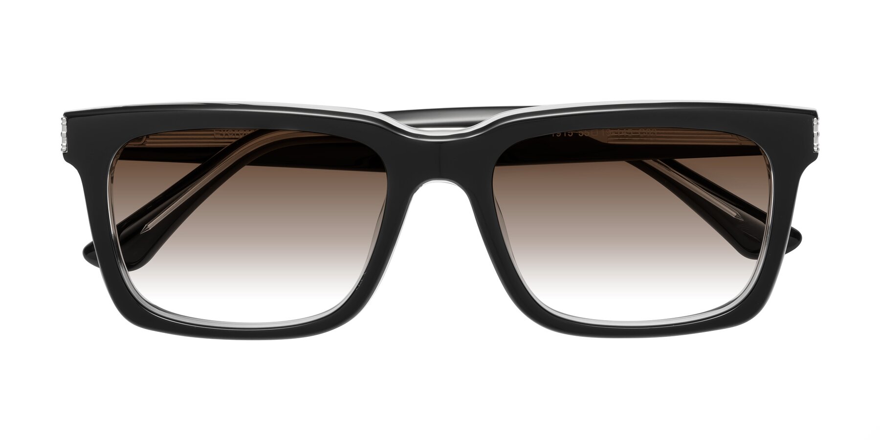 Folded Front of Evergreen in Black-Clear with Brown Gradient Lenses