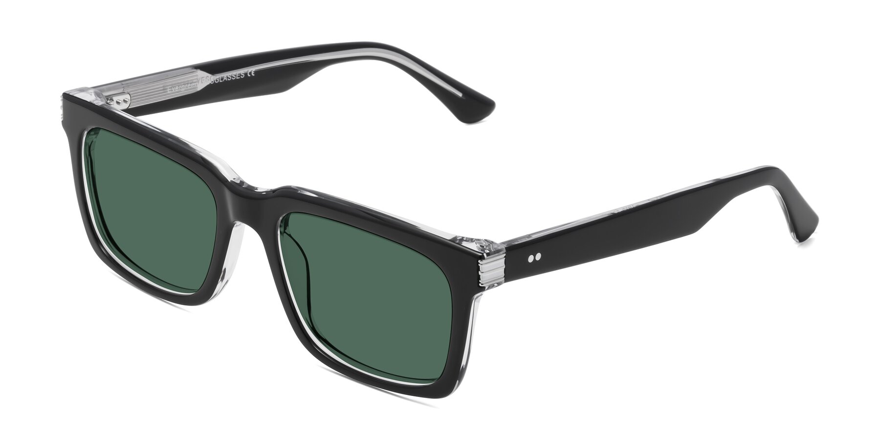 Angle of Evergreen in Black-Clear with Green Polarized Lenses