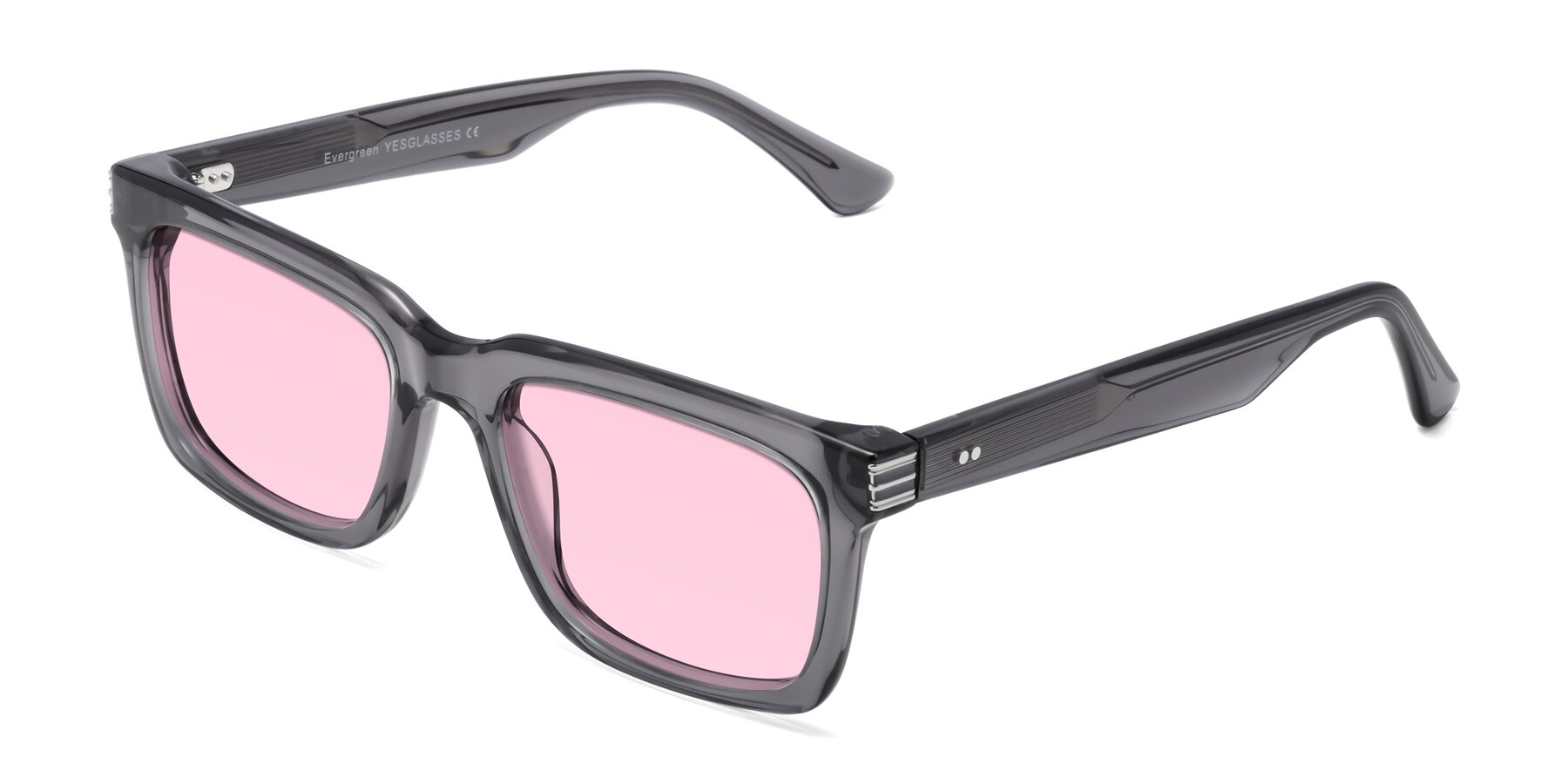 Angle of Evergreen in Transparent Gray with Light Pink Tinted Lenses