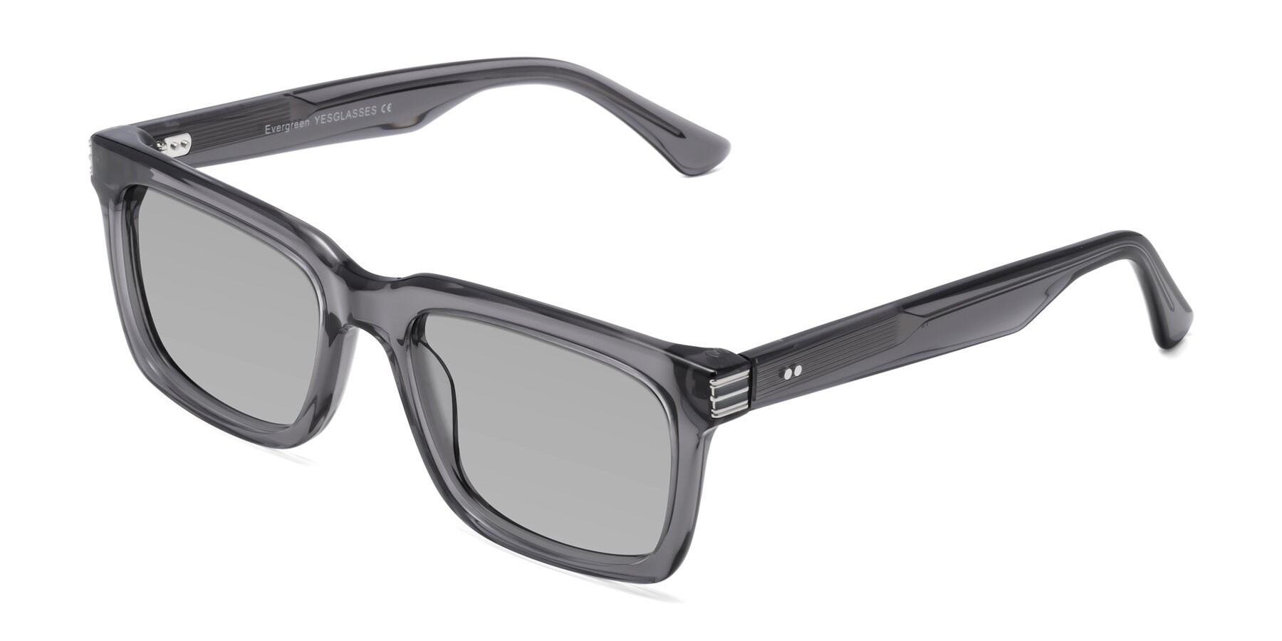 Angle of Evergreen in Transparent Gray with Light Gray Tinted Lenses