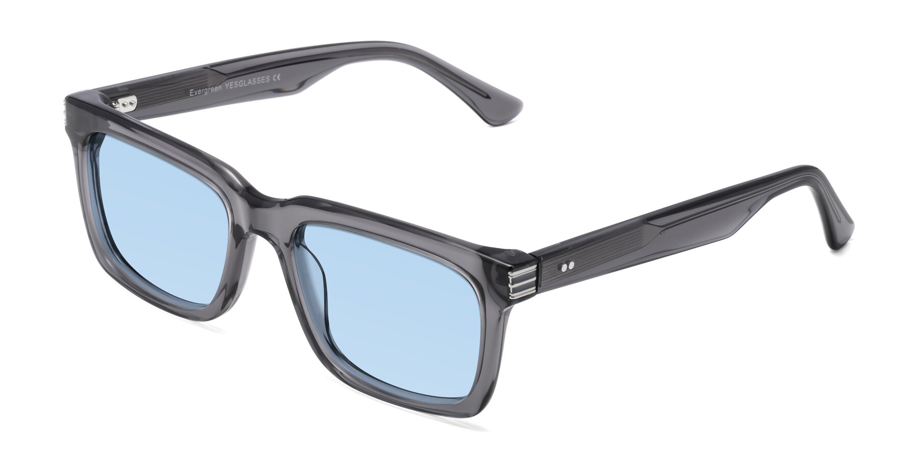 Angle of Evergreen in Transparent Gray with Light Blue Tinted Lenses