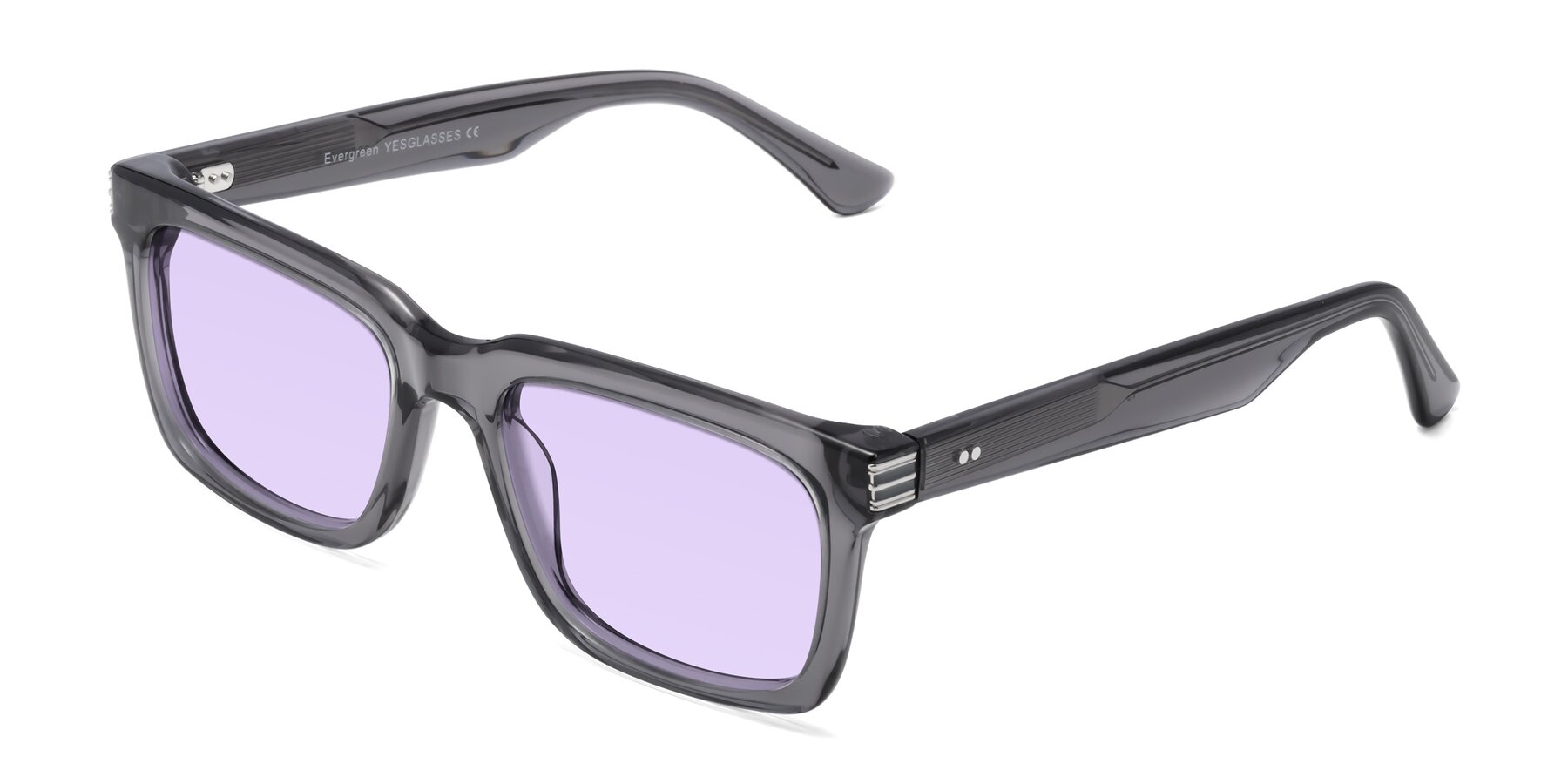 Angle of Evergreen in Transparent Gray with Light Purple Tinted Lenses