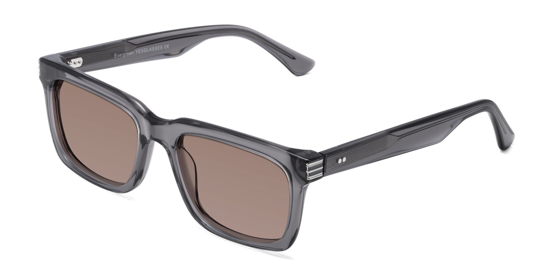 Angle of Evergreen in Transparent Gray with Medium Brown Tinted Lenses