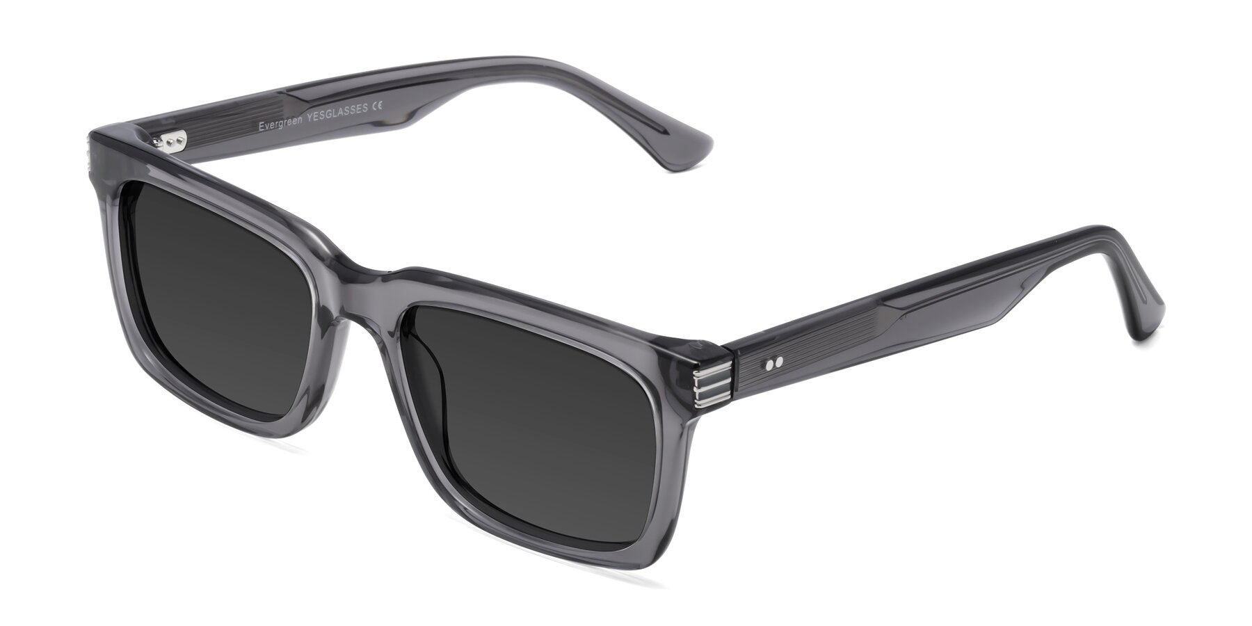 Angle of Evergreen in Transparent Gray with Gray Tinted Lenses