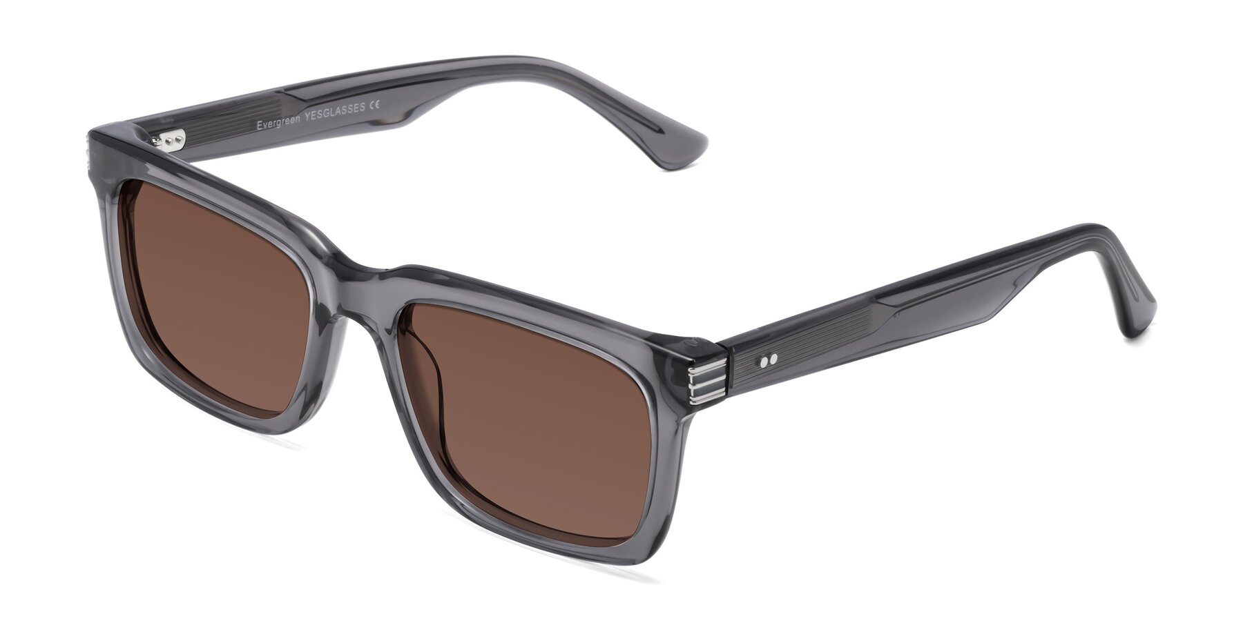 Angle of Evergreen in Transparent Gray with Brown Tinted Lenses