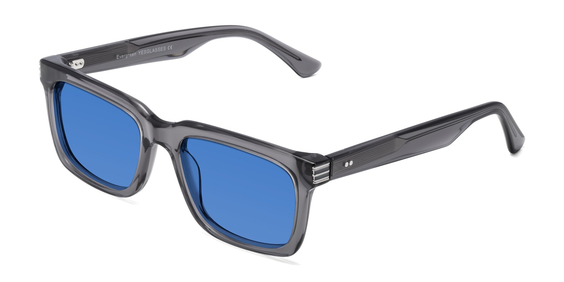 Angle of Evergreen in Transparent Gray with Blue Tinted Lenses