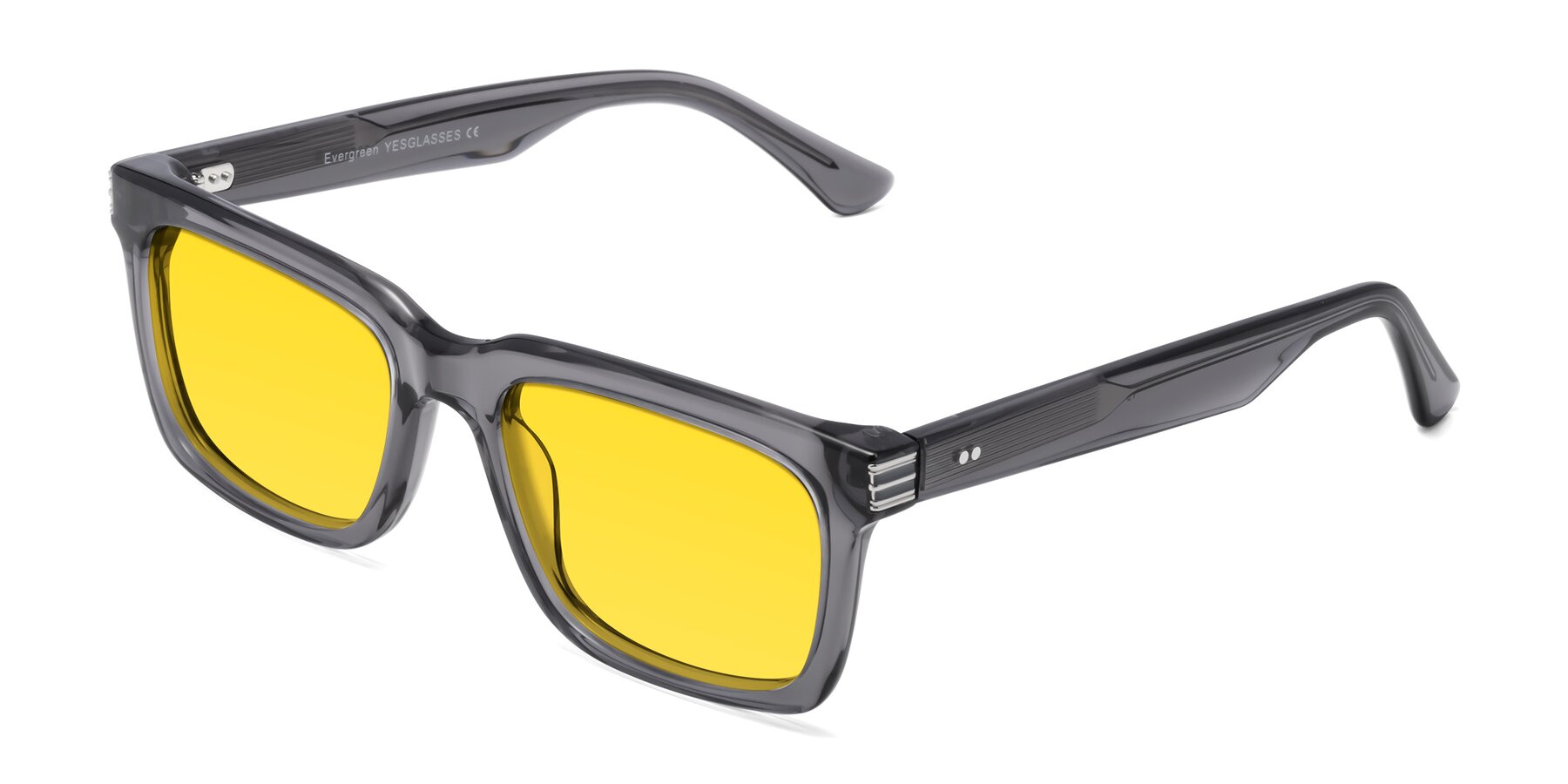 Angle of Evergreen in Transparent Gray with Yellow Tinted Lenses