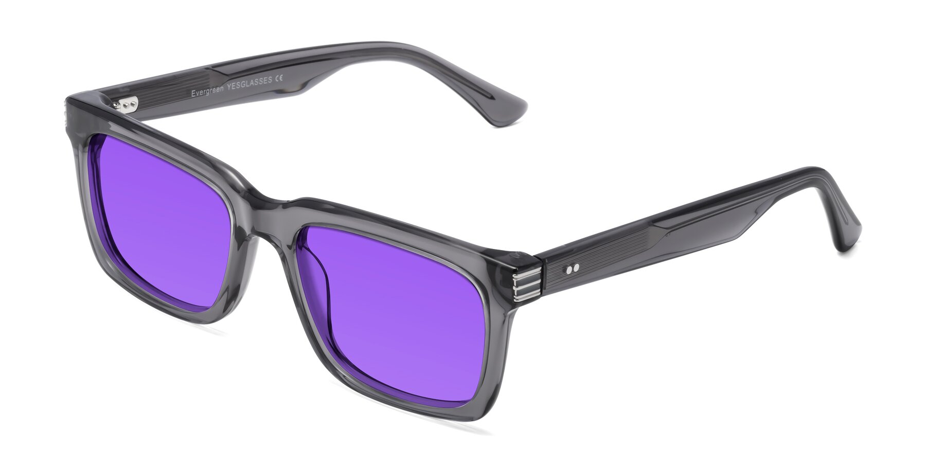 Angle of Evergreen in Transparent Gray with Purple Tinted Lenses