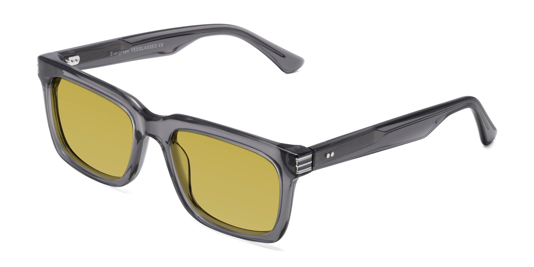 Angle of Evergreen in Transparent Gray with Champagne Tinted Lenses