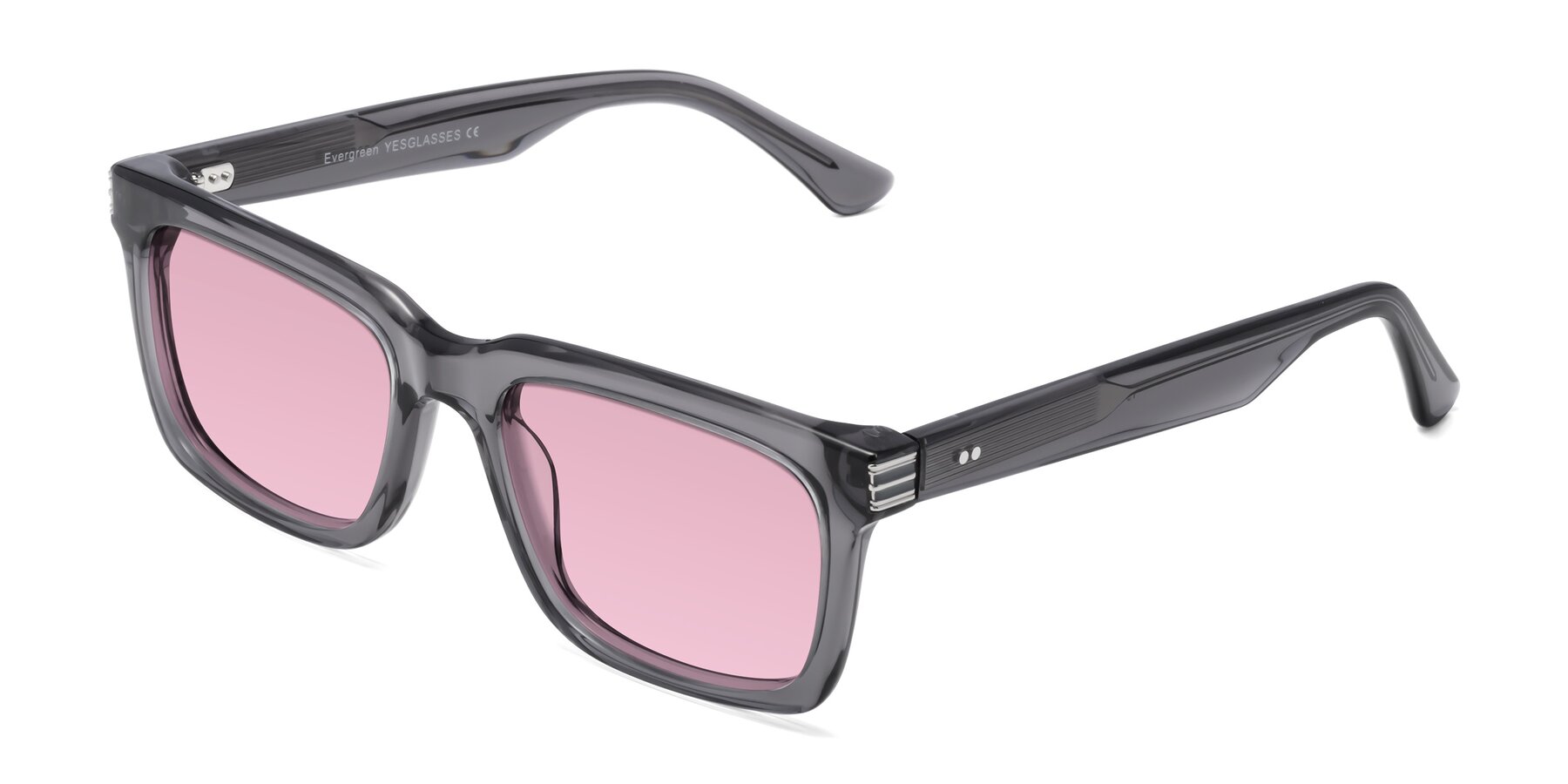 Angle of Evergreen in Transparent Gray with Light Wine Tinted Lenses