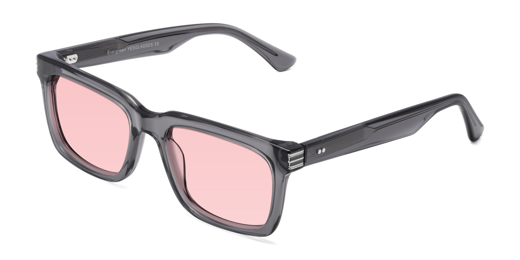 Angle of Evergreen in Transparent Gray with Light Garnet Tinted Lenses