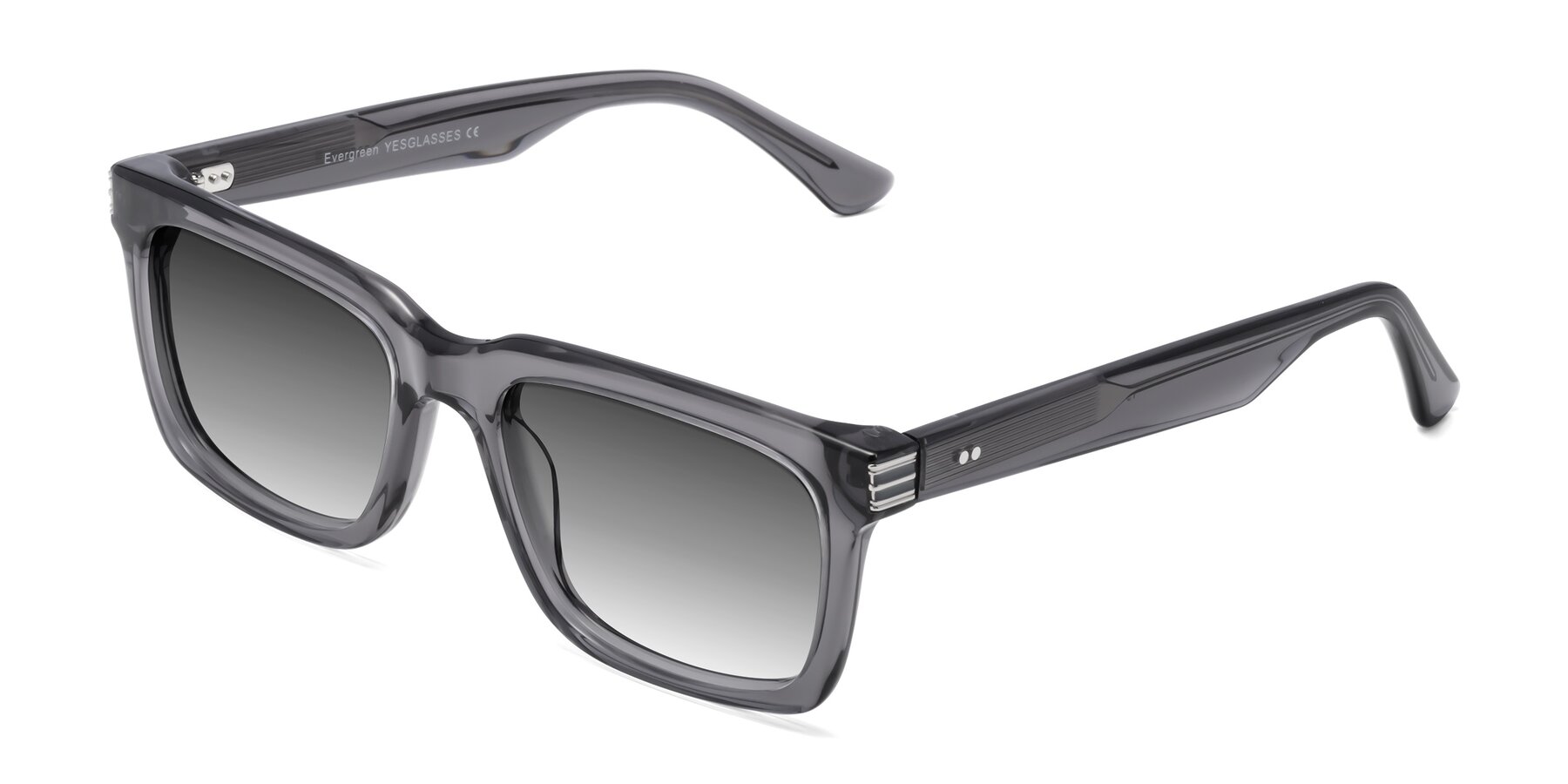 Angle of Evergreen in Transparent Gray with Gray Gradient Lenses