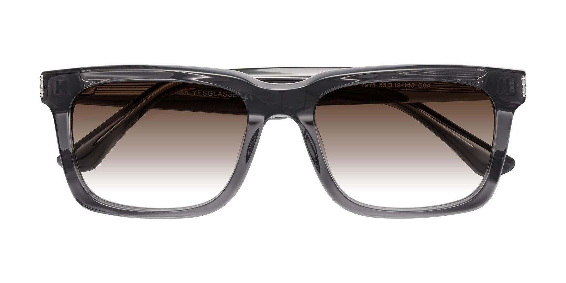 Folded Front of Evergreen in Transparent Gray with Brown Gradient Lenses