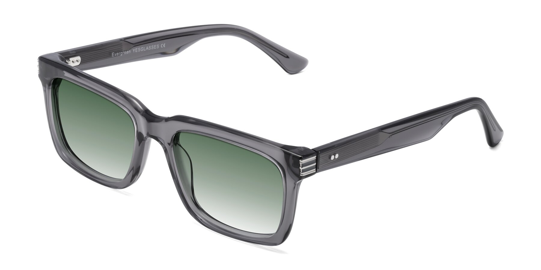 Angle of Evergreen in Transparent Gray with Green Gradient Lenses