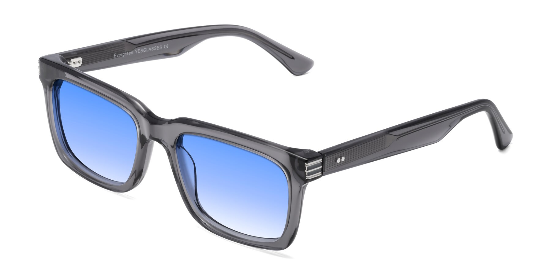 Angle of Evergreen in Transparent Gray with Blue Gradient Lenses