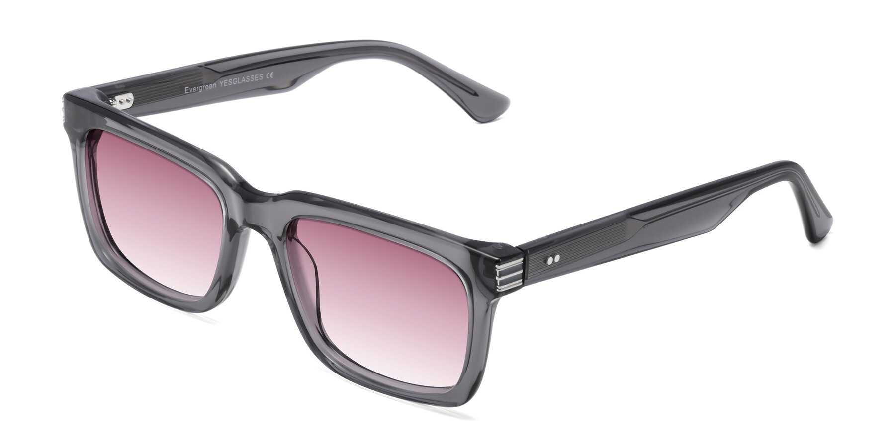 Angle of Evergreen in Transparent Gray with Wine Gradient Lenses