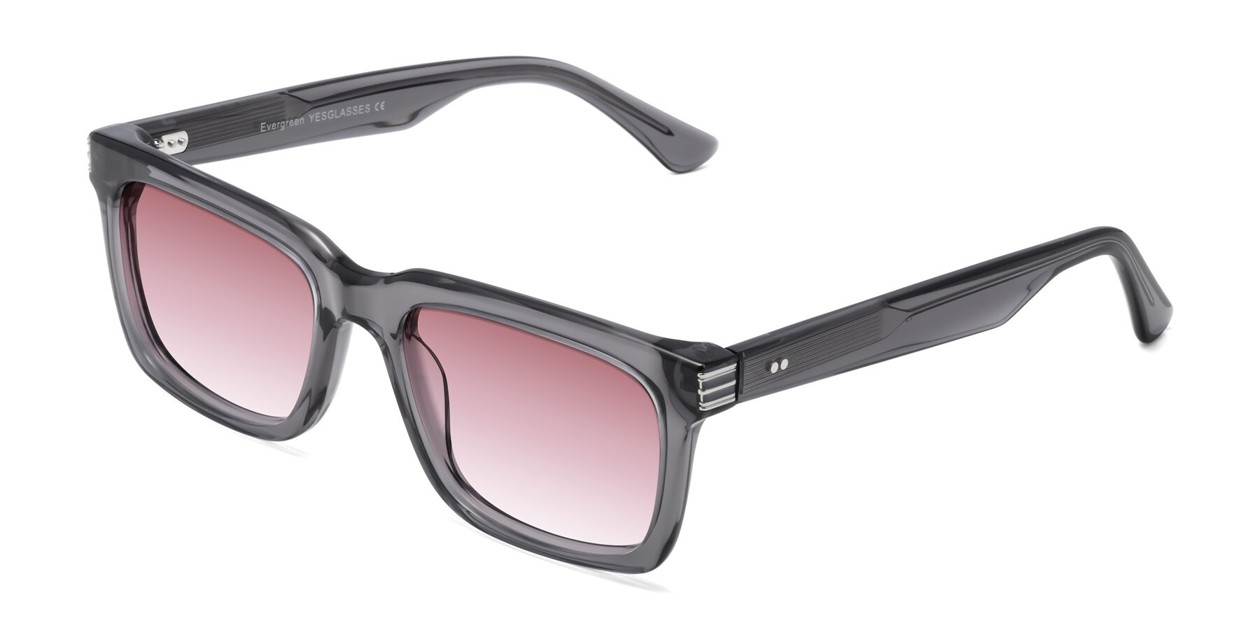 Angle of Evergreen in Transparent Gray with Garnet Gradient Lenses