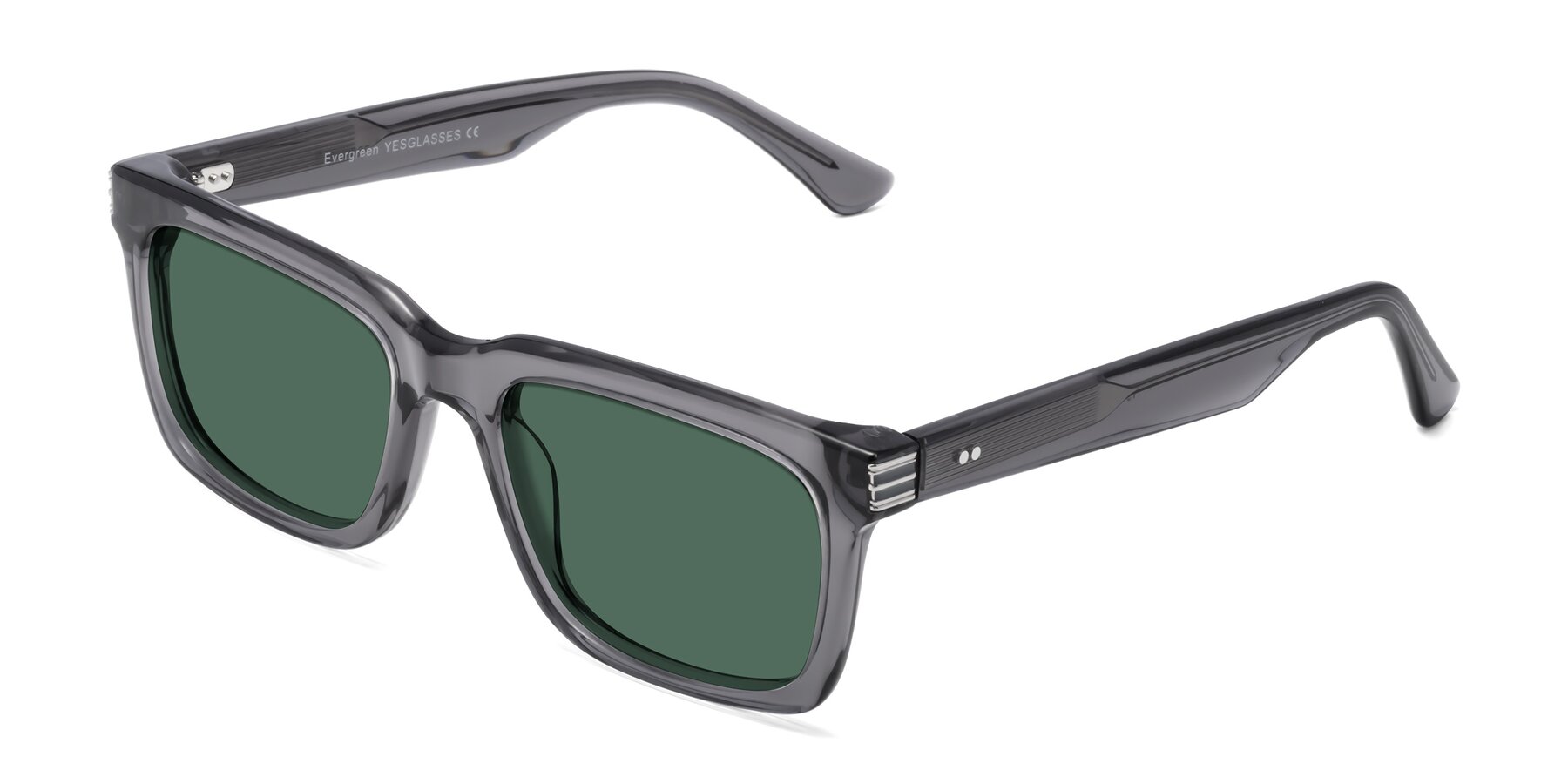 Angle of Evergreen in Transparent Gray with Green Polarized Lenses