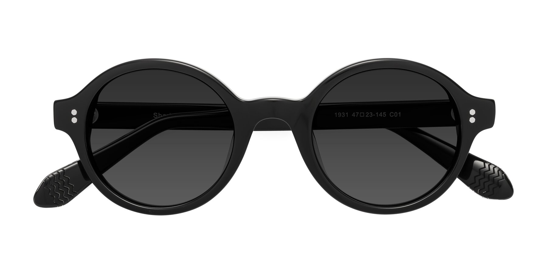 Folded Front of Shari in Black with Gray Tinted Lenses
