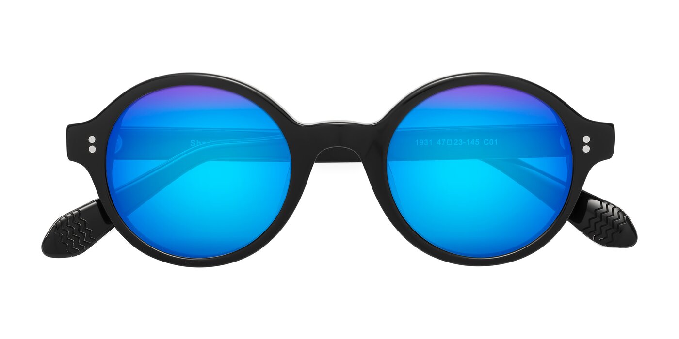 Shari - Black Flash Mirrored Sunglasses