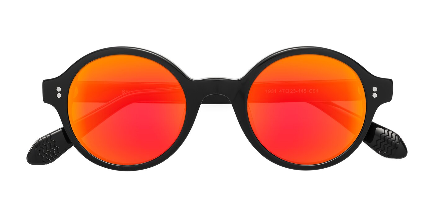 Shari - Black Flash Mirrored Sunglasses