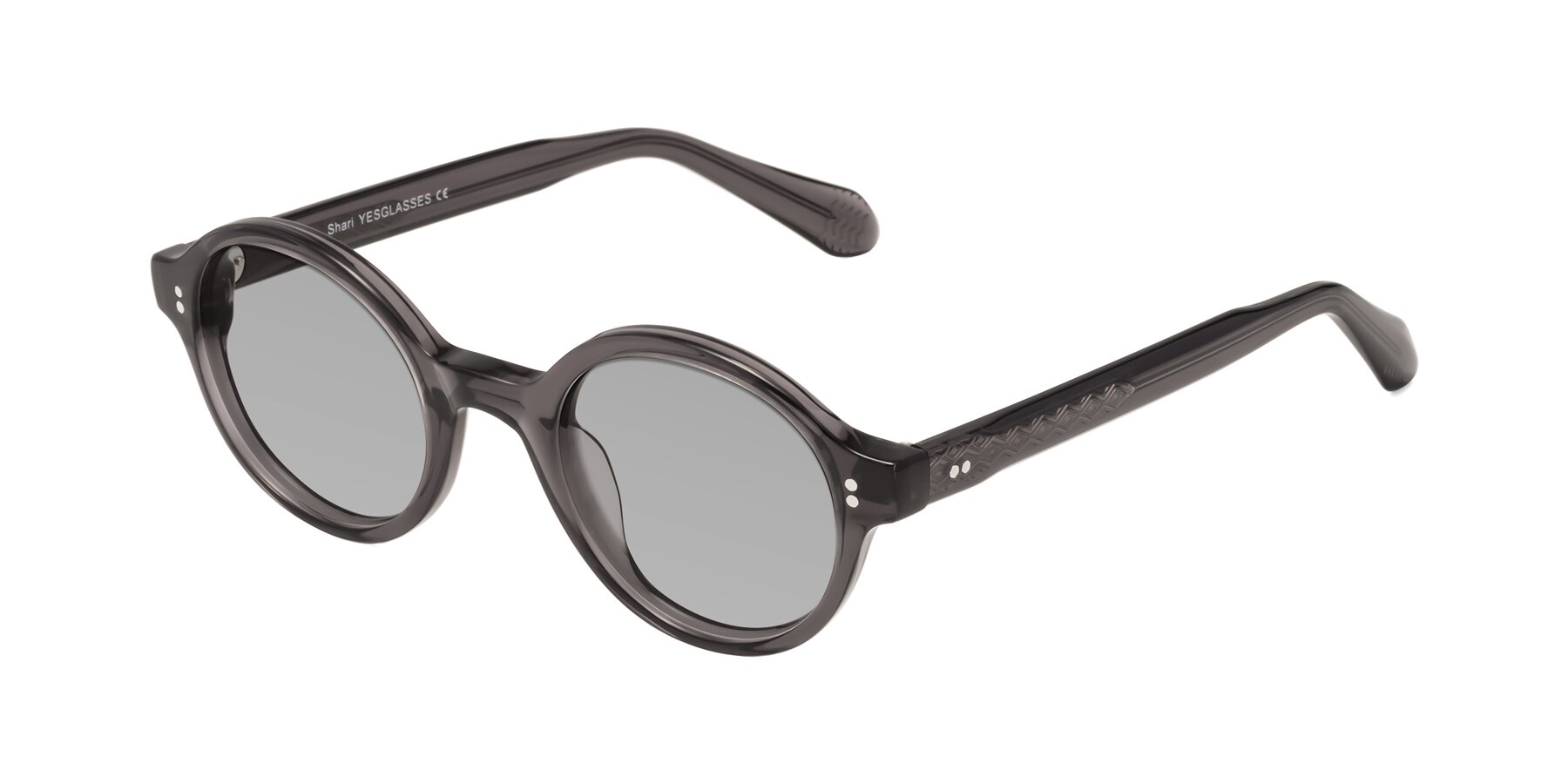 Angle of Shari in Dark Gray with Light Gray Tinted Lenses