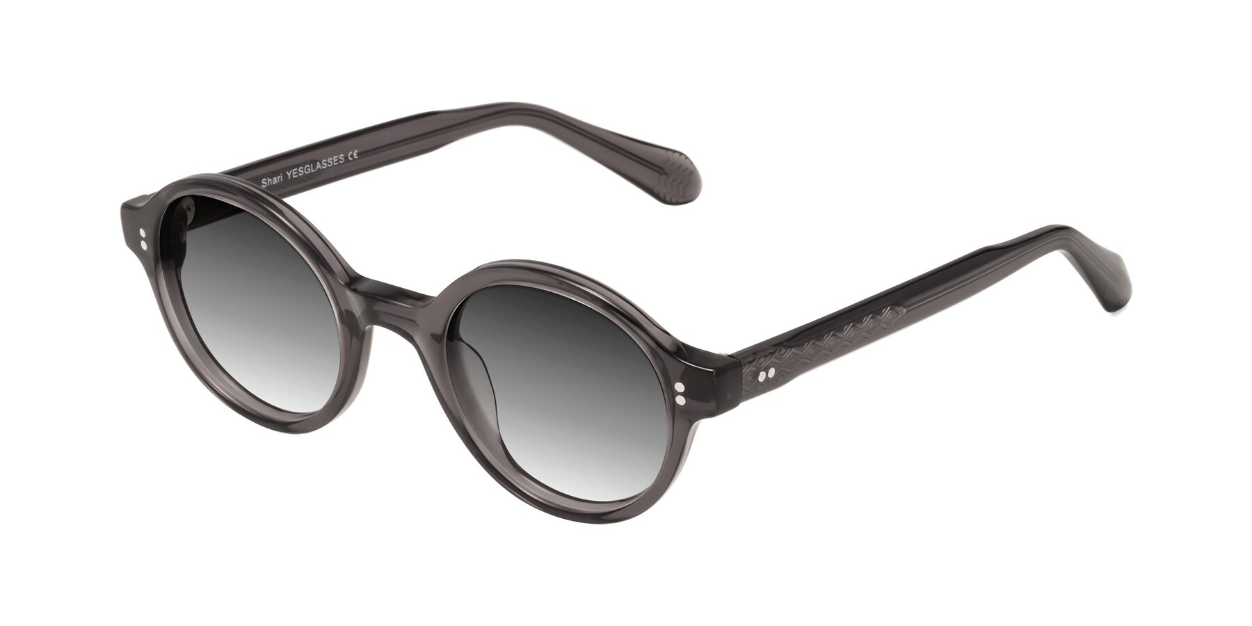 Angle of Shari in Dark Gray with Gray Gradient Lenses