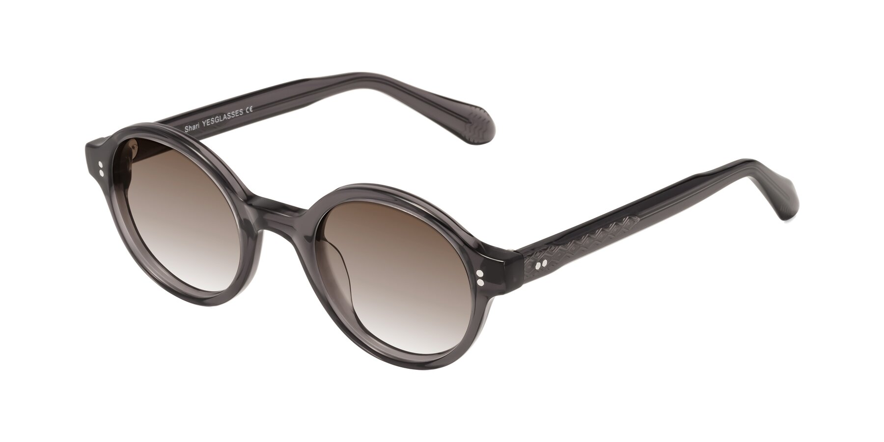 Angle of Shari in Dark Gray with Brown Gradient Lenses