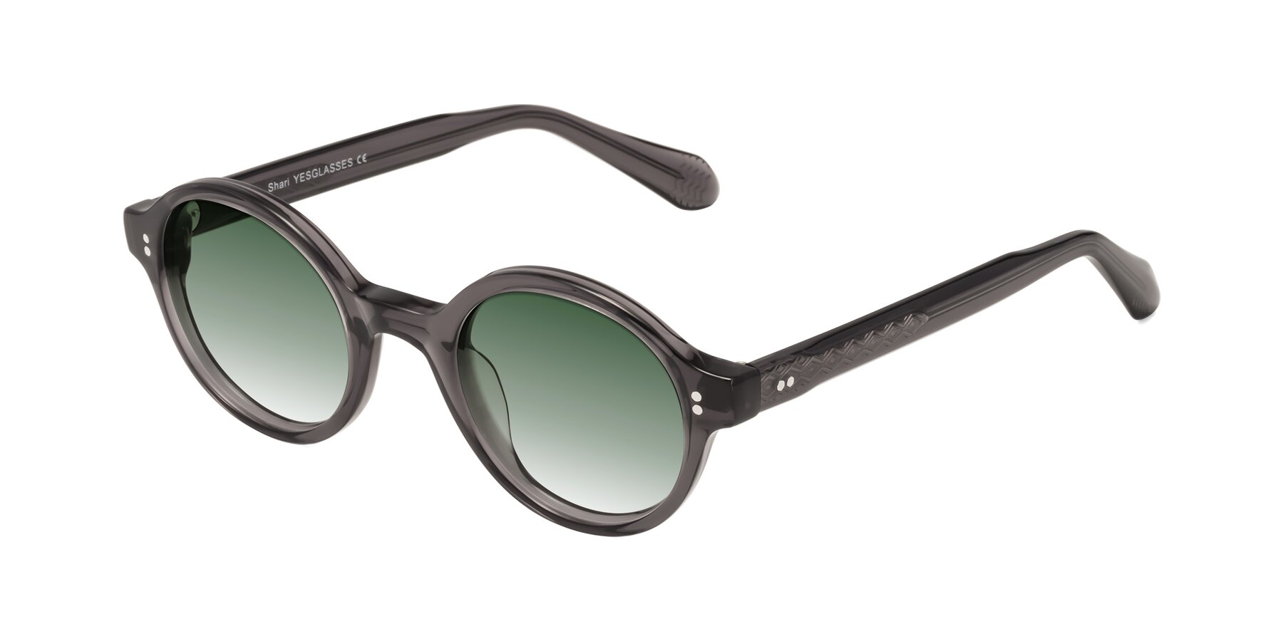 Angle of Shari in Dark Gray with Green Gradient Lenses