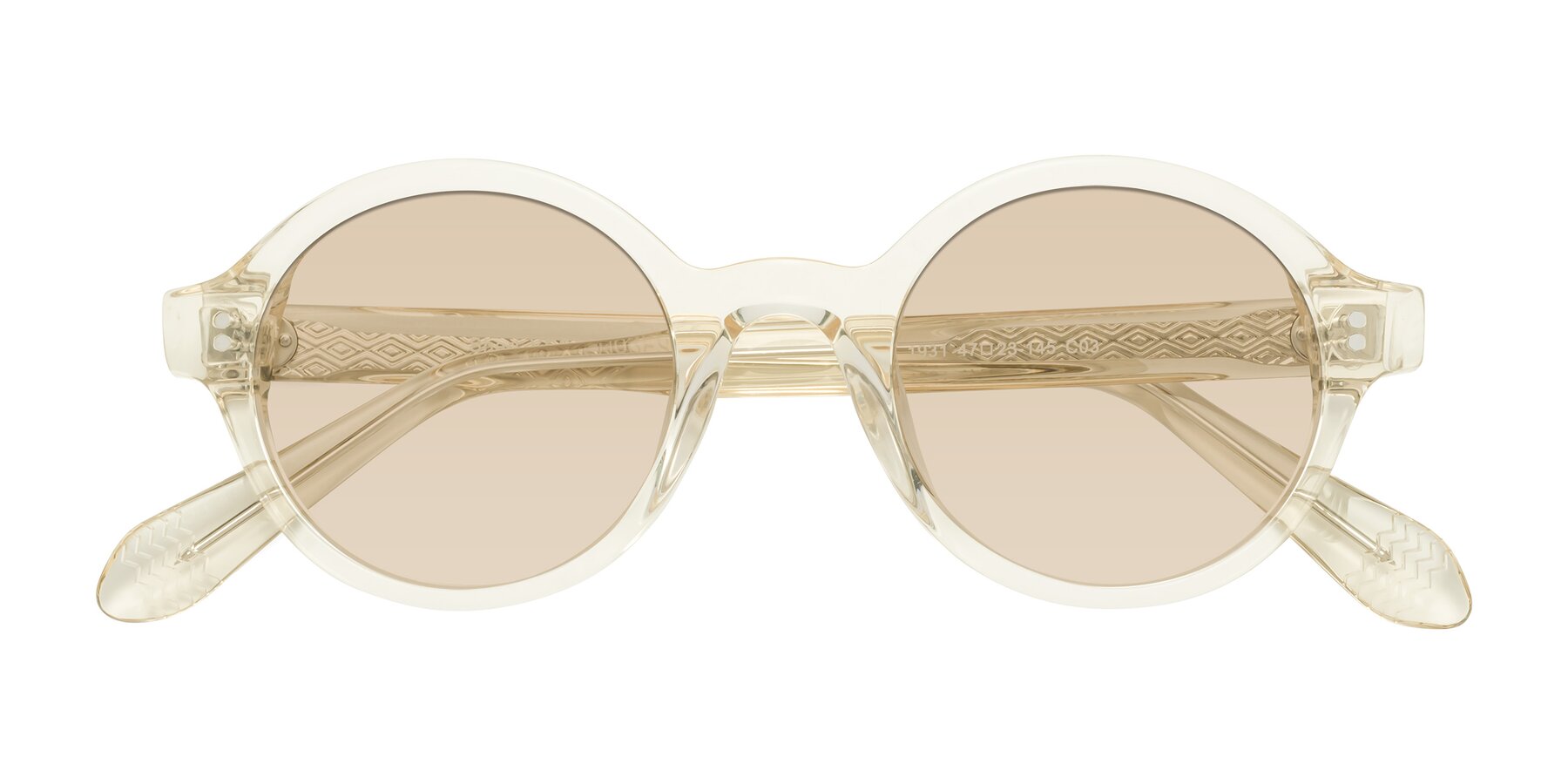 Folded Front of Shari in Champagne with Light Brown Tinted Lenses