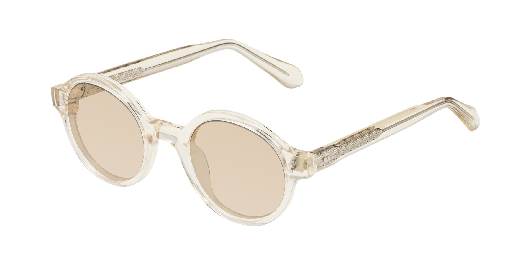 Angle of Shari in Champagne with Light Brown Tinted Lenses