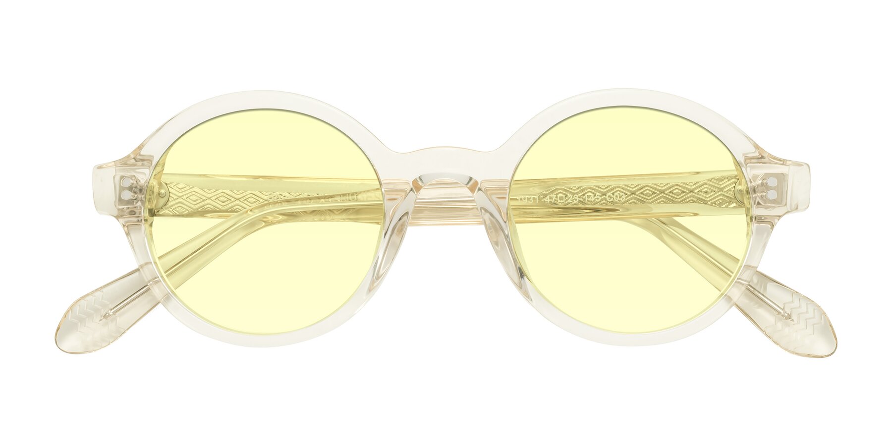 Folded Front of Shari in Champagne with Light Yellow Tinted Lenses