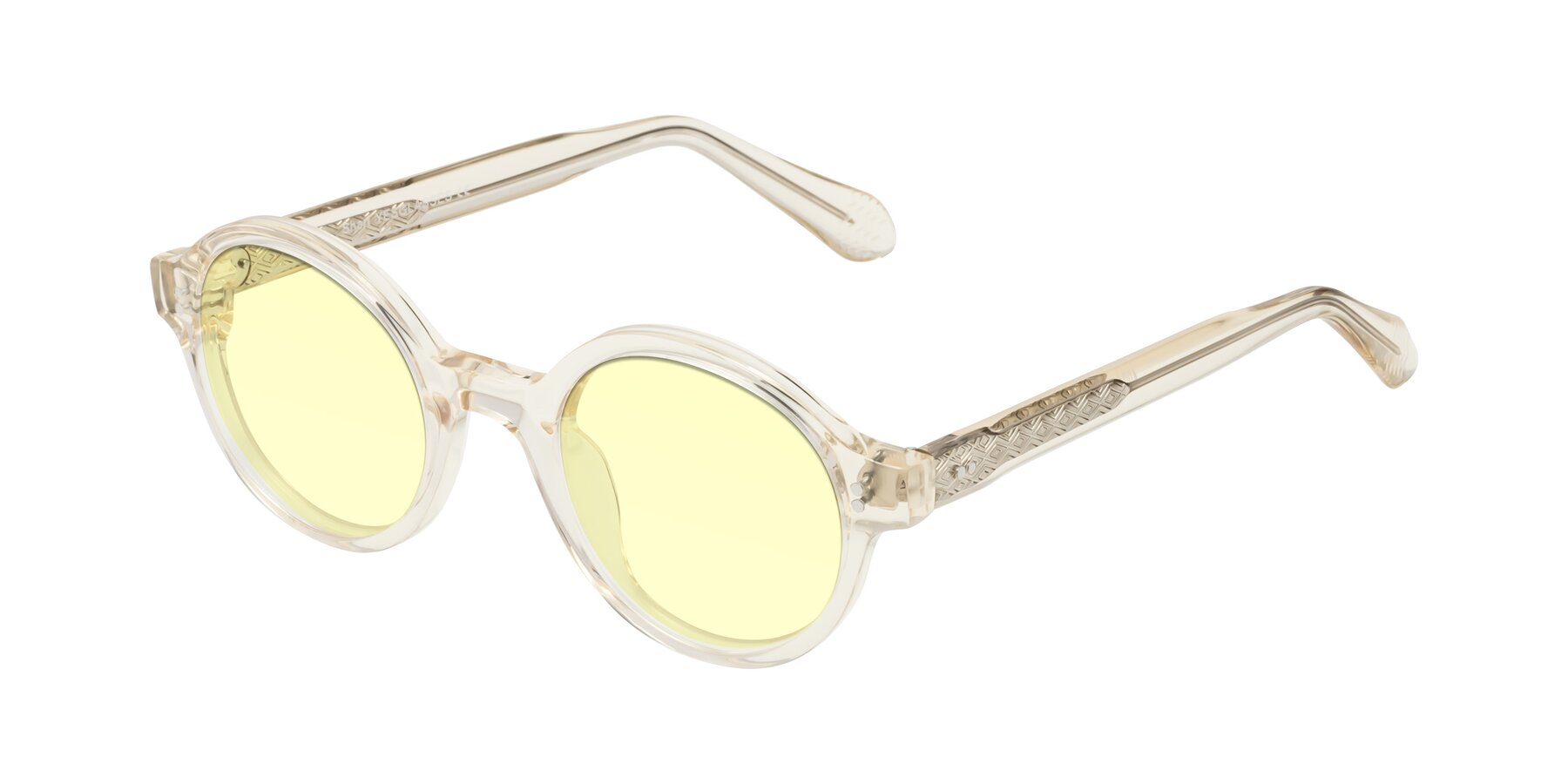 Angle of Shari in Champagne with Light Yellow Tinted Lenses