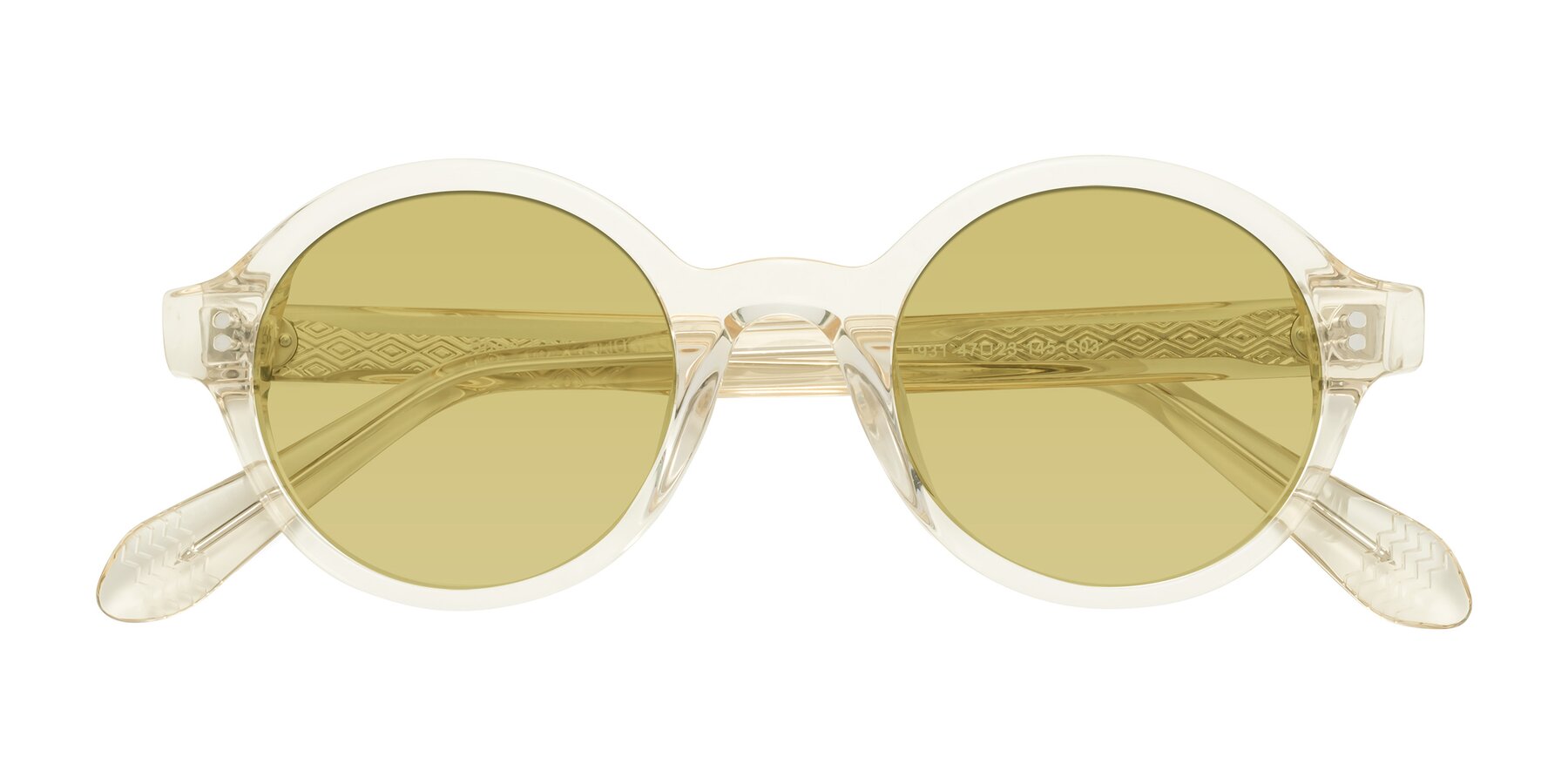 Folded Front of Shari in Champagne with Medium Champagne Tinted Lenses