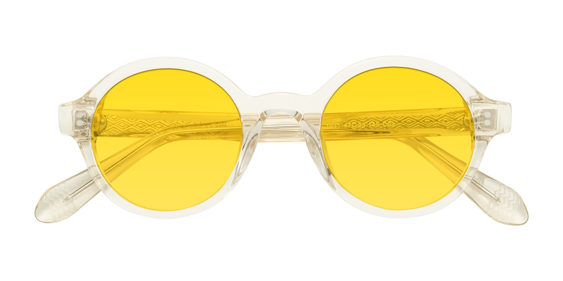 Folded Front of Shari in Champagne with Yellow Tinted Lenses